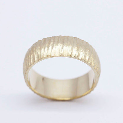 Wedding Band, wedding band hammered gold, Wedding Band Ring, Mens Wedding ring, Wedding Band, rustic wedding band, Organic Wedding Ring - NOOI JEWELRY
