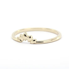 Load image into Gallery viewer, 18K Curved Wedding Band, Curved Wedding Band 18K Gold, Crown Wedding Ring, Gold Curved Band, Wedding Ring Set, Lotus Wedding Band R168 - NOOI JEWELRY