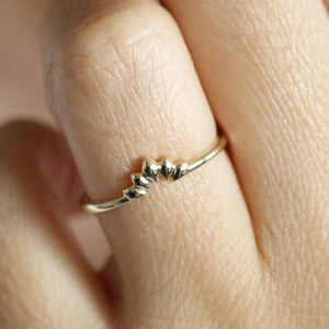 18K Curved Wedding Band, Curved Wedding Band 18K Gold, Crown Wedding Ring, Gold Curved Band, Wedding Ring Set, Lotus Wedding Band R168 - NOOI JEWELRY