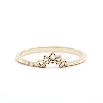 Curved Band, 18K Curved Wedding Band, Curved Wedding Band 18K Gold, Crown Wedding Ring, Gold Curved Band, Wedding Ring Set, nesting Rings - NOOI JEWELRY