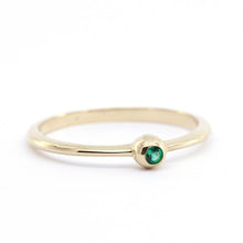 Load image into Gallery viewer, Emerald Engagement Ring, May Birthstone Ring, Emerald Ring, Thin delicate Ring, Stackable Emerald, Engagement Ring, Stacking Ring, Ring - NOOI JEWELRY