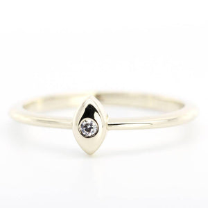 Engagement Ring, Simple Ring, Diamond Ring, Thin delicate Ring, Marquise shape ring, Solitaire Engagement Ring, Gold Diamond Ring, Thin Ring - NOOI JEWELRY