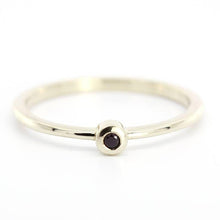 Load image into Gallery viewer, Black Diamond Ring, Engagement Ring, Stackable Ring, Thin Modern Ring, Promise Ring, Thin Gold Ring, Dainty Gold Ring, Minimalist Ring, Gold - NOOI JEWELRY