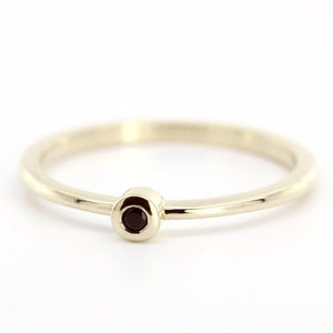 Black Diamond Ring, Engagement Ring, Stackable Ring, Thin Modern Ring, Promise Ring, Thin Gold Ring, Dainty Gold Ring, Minimalist Ring, Gold - NOOI JEWELRY