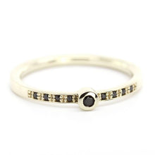 Load image into Gallery viewer, Black Diamond Ring, Dainty Ring, Engagement ring, Simple Engagement Ring, Dainty Engagement Ring, Delicate Ring, Stackable Ring, Simple Ring - NOOI JEWELRY