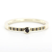 Load image into Gallery viewer, Black Diamond Ring, Dainty Ring, Engagement ring, Simple Engagement Ring, Dainty Engagement Ring, Delicate Ring, Stackable Ring, Simple Ring - NOOI JEWELRY