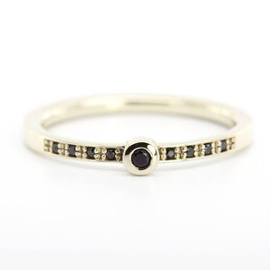 Black Diamond Ring, Dainty Ring, Engagement ring, Simple Engagement Ring, Dainty Engagement Ring, Delicate Ring, Stackable Ring, Simple Ring - NOOI JEWELRY