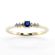 Load image into Gallery viewer, Cluster Ring Engagement Ring, Cluster Sapphire Ring, Blue Sapphire Engagement Ring, Blue Sapphire and Diamonds Ring, September Birthstone - NOOI JEWELRY