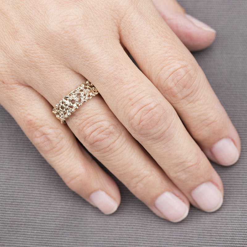 Wedding Band, wedding ring,his and hers, Wedding ring, gold Wedding Band, Band, Women's Wedding Band, Wedding Ring, Coral Wedding Band - NOOI JEWELRY