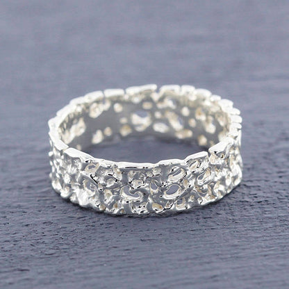 wedding band, sterling silver wedding band, gay wedding ring,his and hers, wedding ring, sterling silver band, silver band, organic band - NOOI JEWELRY