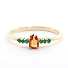 Load image into Gallery viewer, pear sapphire engagement ring, orange sapphire engagement ring - NOOI JEWELRY