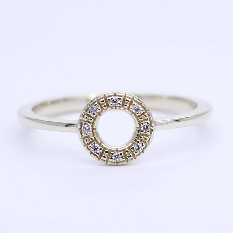 Open circle diamond ring - NOOI JEWELRY