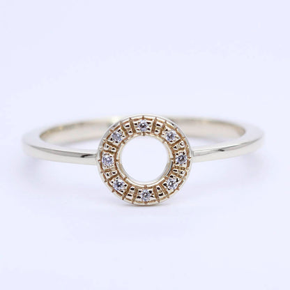 Open circle diamond ring - NOOI JEWELRY