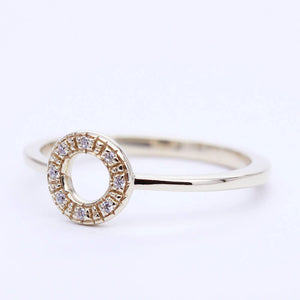 Open circle diamond ring - NOOI JEWELRY