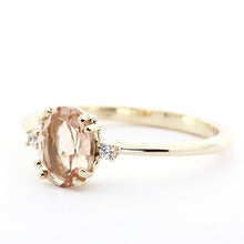 Load image into Gallery viewer, Oval morganite engagement ring simple, morganite engagement ring vintage - NOOI JEWELRY