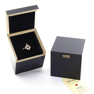 Black Diamond Engagement Ring, Black Diamond 18K Gold Diamond Ring, Wedding Ring Set, Diamond Engagement Ring - NOOI JEWELRY