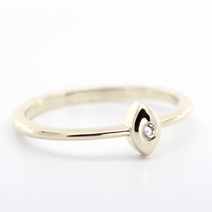 Engagement Ring, Simple Ring, Diamond Ring, Thin delicate Ring, Marquise shape ring, Solitaire Engagement Ring, Gold Diamond Ring, Thin Ring - NOOI JEWELRY