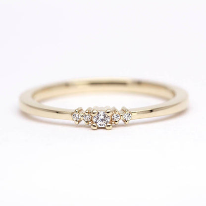 Diamond ring engagement simple classy | Small diamond cluster engagement ring - NOOI JEWELRY