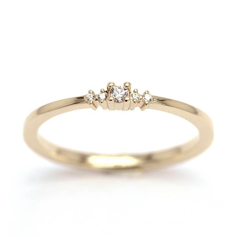 Diamond ring engagement simple classy | Small diamond cluster engagement ring - NOOI JEWELRY