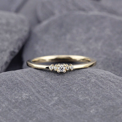 Diamond ring engagement simple classy | Small diamond cluster engagement ring - NOOI JEWELRY