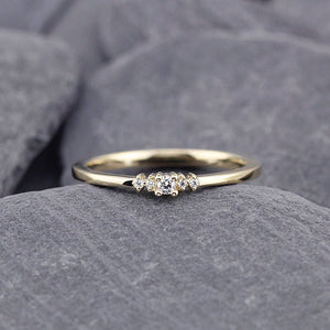 Diamond ring engagement simple classy | Small diamond cluster engagement ring - NOOI JEWELRY
