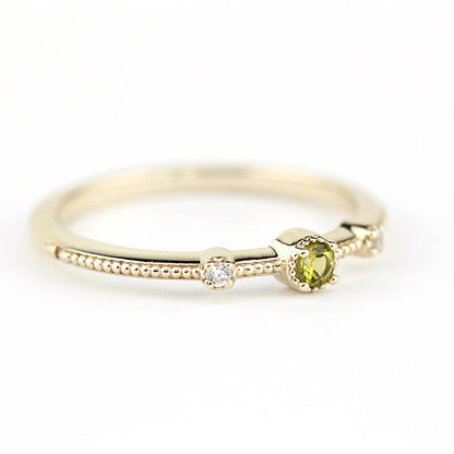 Green tourmaline and diamond engagement ring - NOOI JEWELRY