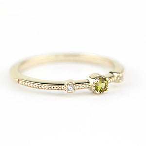 Green tourmaline and diamond engagement ring - NOOI JEWELRY