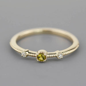 Green tourmaline and diamond engagement ring - NOOI JEWELRY