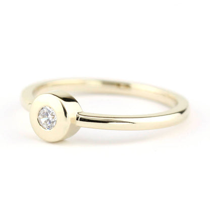 round diamond engagement rings bezel - NOOI JEWELRY