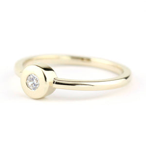 round diamond engagement rings bezel - NOOI JEWELRY