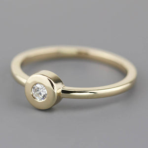 round diamond engagement rings bezel - NOOI JEWELRY