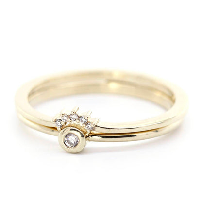 Engagement Ring, Diamond Ring, Stackable Ring, Thin Modern Ring, curved wedding band, Dainty Gold Ring, Minimalist Ring, Gold Ring, simple - NOOI JEWELRY