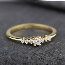 Load image into Gallery viewer, Round diamond engagement ring side stones | Diamond rings modern simple - NOOI JEWELRY