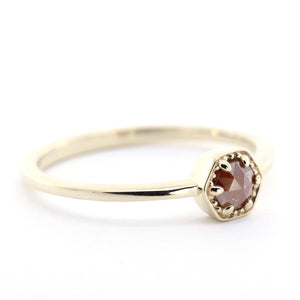 Rustic brown diamond engagement ring simple - NOOI JEWELRY