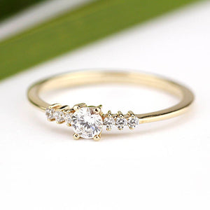 Engagement Ring, moissanite ring,  minimalist ring, moissanite engagement ring, delicate diamond ring, simple diamond ring, simple ring - NOOI JEWELRY