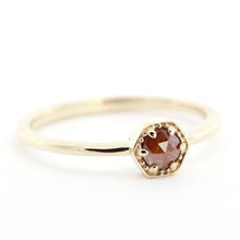Load image into Gallery viewer, Rustic brown diamond engagement ring simple - NOOI JEWELRY