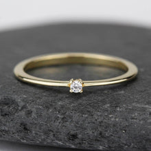 Load image into Gallery viewer, Diamond Ring 18K Gold Diamond Ring, April Birthstone Ring, Delicate Gold Ring Dainty Ring | R 145WD - NOOI JEWELRY