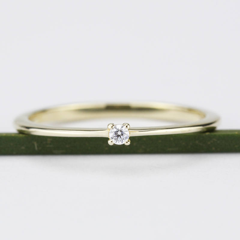 Diamond Engagement Ring, wedding band curved, Solitaire Diamond Ring, Wedding Ring Set, Diamond Ring, White Diamond Wedding Ring - NOOI JEWELRY