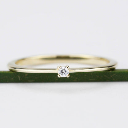 Diamond Engagement Ring, wedding band curved, Solitaire Diamond Ring, Wedding Ring Set, Diamond Ring, White Diamond Wedding Ring - NOOI JEWELRY