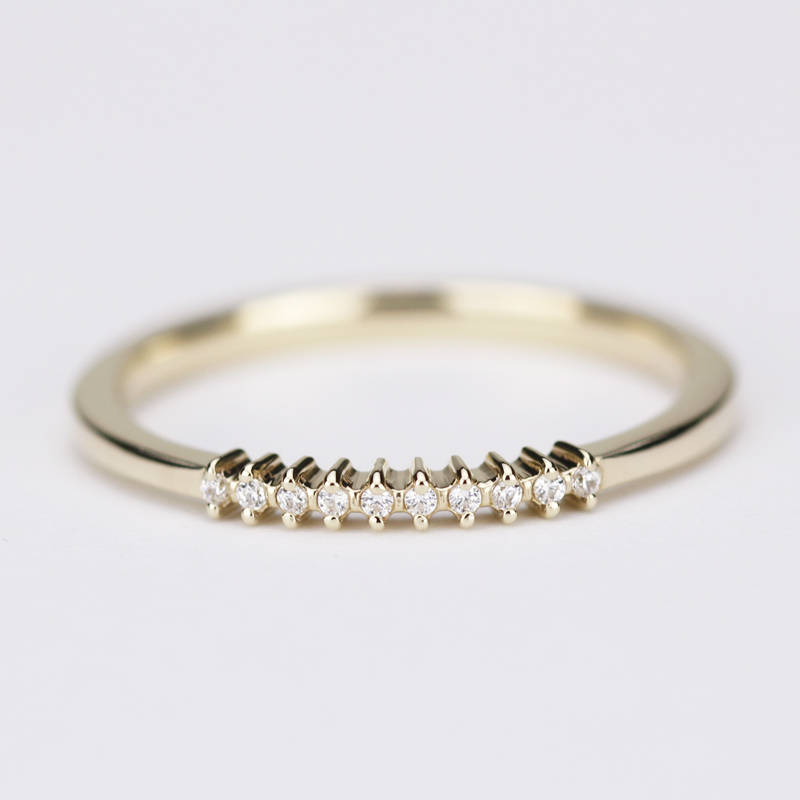 eternity ring, eternity ring diamonds, white diamond ring, half eternity white diamonds, white diamond eternity, wedding band diamonds - NOOI JEWELRY