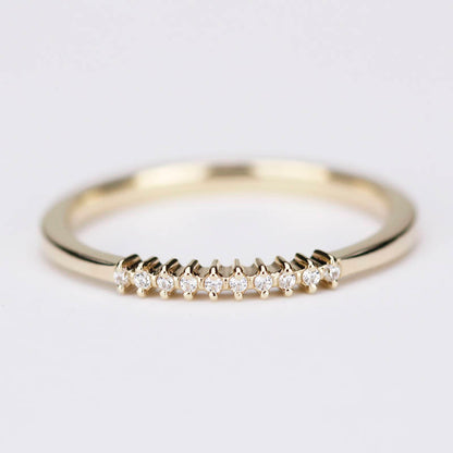 eternity ring, eternity ring diamonds, white diamond ring, half eternity white diamonds, white diamond eternity, wedding band diamonds - NOOI JEWELRY