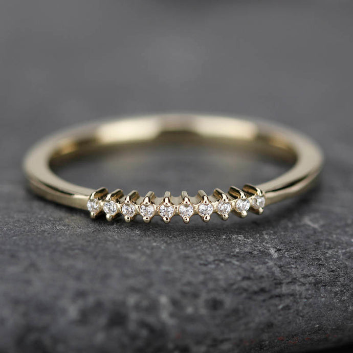 eternity ring, eternity ring diamonds, white diamond ring, half eternity white diamonds, white diamond eternity, wedding band diamonds - NOOI JEWELRY