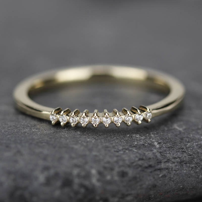 eternity ring, eternity ring diamonds, white diamond ring, half eternity white diamonds, white diamond eternity, wedding band diamonds - NOOI JEWELRY