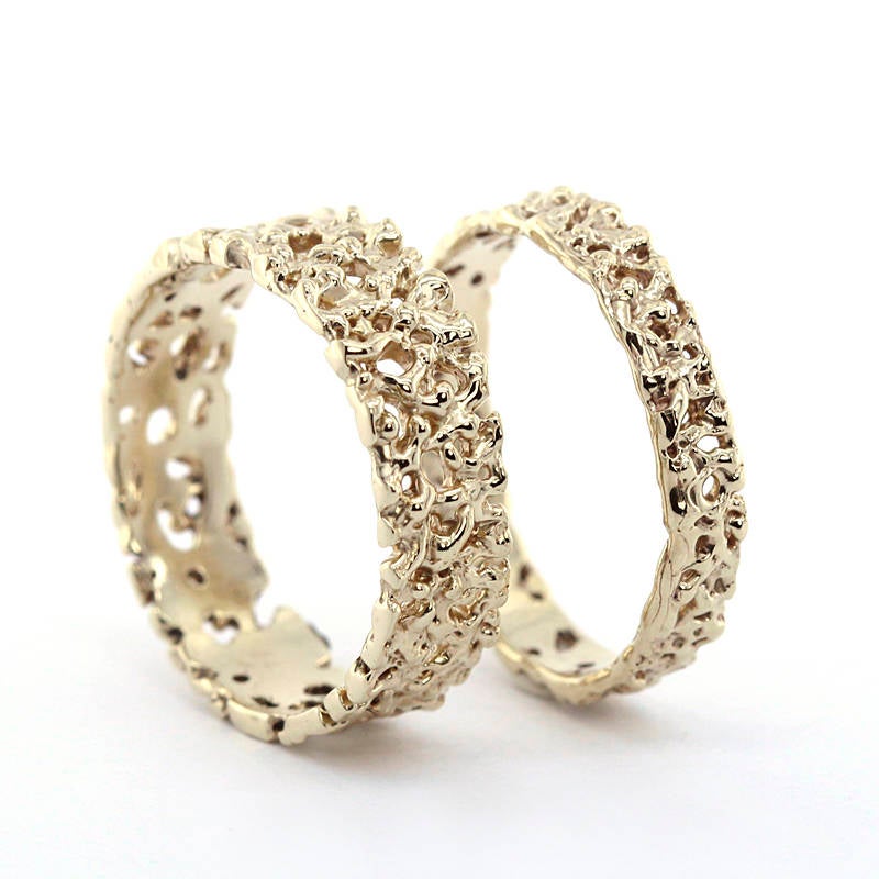 wedding rings set his and her, wedding bands women, wedding band men, wedding rings set, wedding bands sets his and hers gold, wedding ring - NOOI JEWELRY