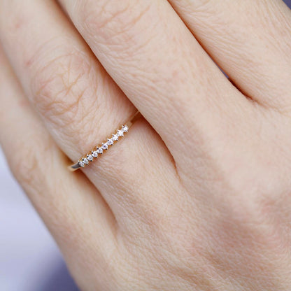 eternity ring, eternity ring diamonds, white diamond ring, half eternity white diamonds, white diamond eternity, wedding band diamonds - NOOI JEWELRY