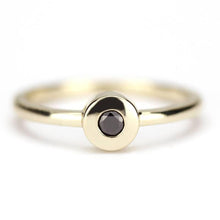 Load image into Gallery viewer, black diamond ring, minimalist engagement ring, engagement ring, dainty engagement ring, diamond ring, delicate ring, simple ring - NOOI JEWELRY