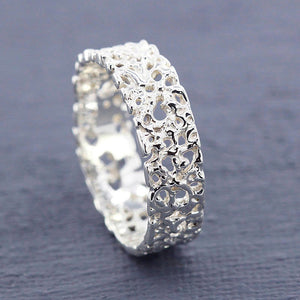 wedding band, sterling silver wedding band, gay wedding ring,his and hers, wedding ring, sterling silver band, silver band, organic band - NOOI JEWELRY
