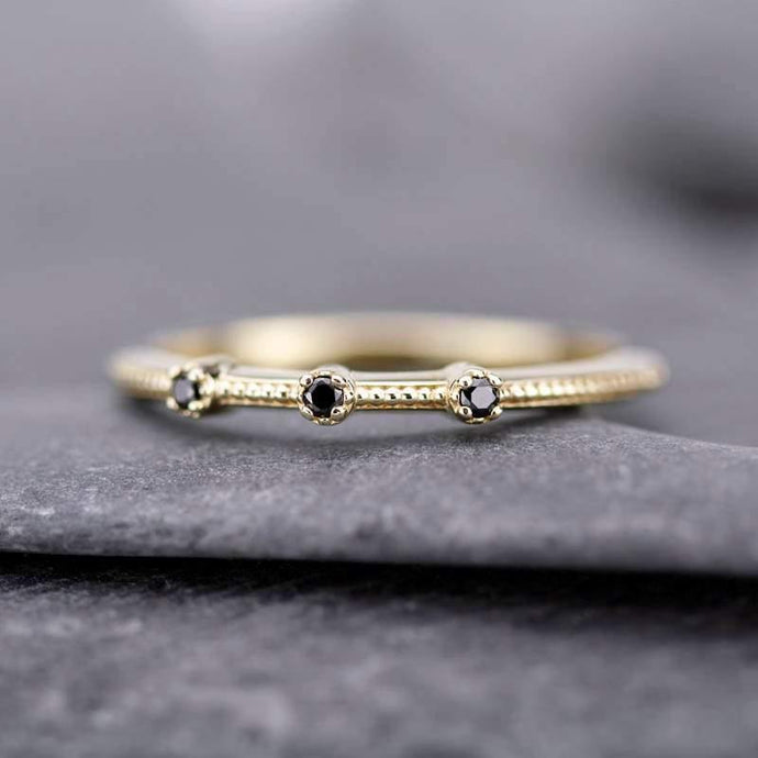 Cluster ring, Engagement Ring, delicate diamond ring, round engagement Ring, Symmetric Ring, Delicate Ring, black diamond ring - NOOI JEWELRY