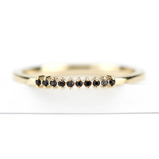 half eternity ring, eternity ring diamonds, black diamond ring, half eternity black diamonds, black diamonds eternity, wedding band diamonds - NOOI JEWELRY
