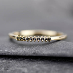 half eternity ring, eternity ring diamonds, black diamond ring, half eternity black diamonds, black diamonds eternity, wedding band diamonds - NOOI JEWELRY